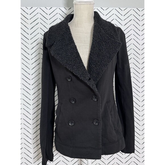James Perse Los Angeles Sherpa Collar Double Breasted Jacket Size 3 - Picture 1 of 12
